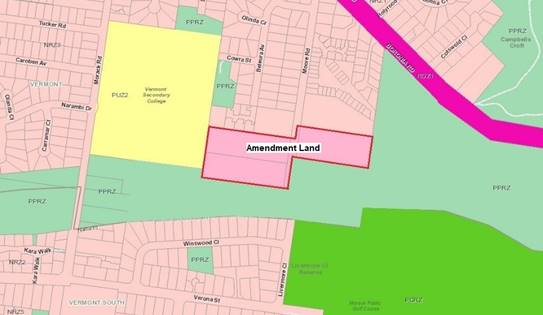 Map of area under future zoning